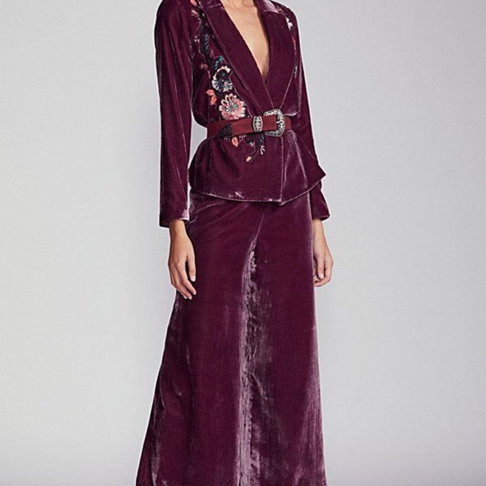NWT Free People Perfect Illusion Crushed Velvet Suit